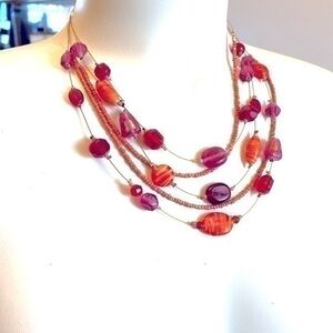 - Women’s boho multilayered necklace.